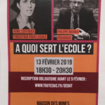 Conférence-débat du 13 février 2019 "À quoi sert l'école ?"©VersLeHaut